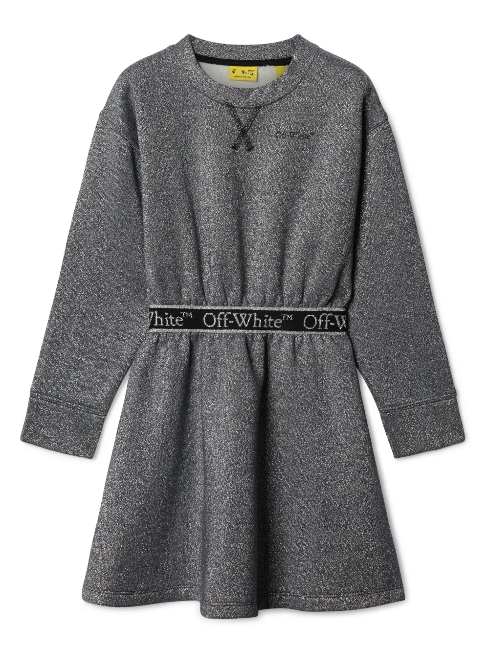 

Платье Bookish Logo Band с эффектом металлик OFF-WHITE KIDS, серый