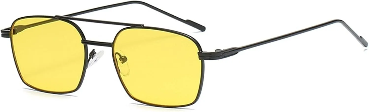 

Мужские солнцезащитные очки в маленькой металлической оправе, для занятий спортом на открытом воздухе, женские солнцезащитные очки для вождения Generic, Yellow