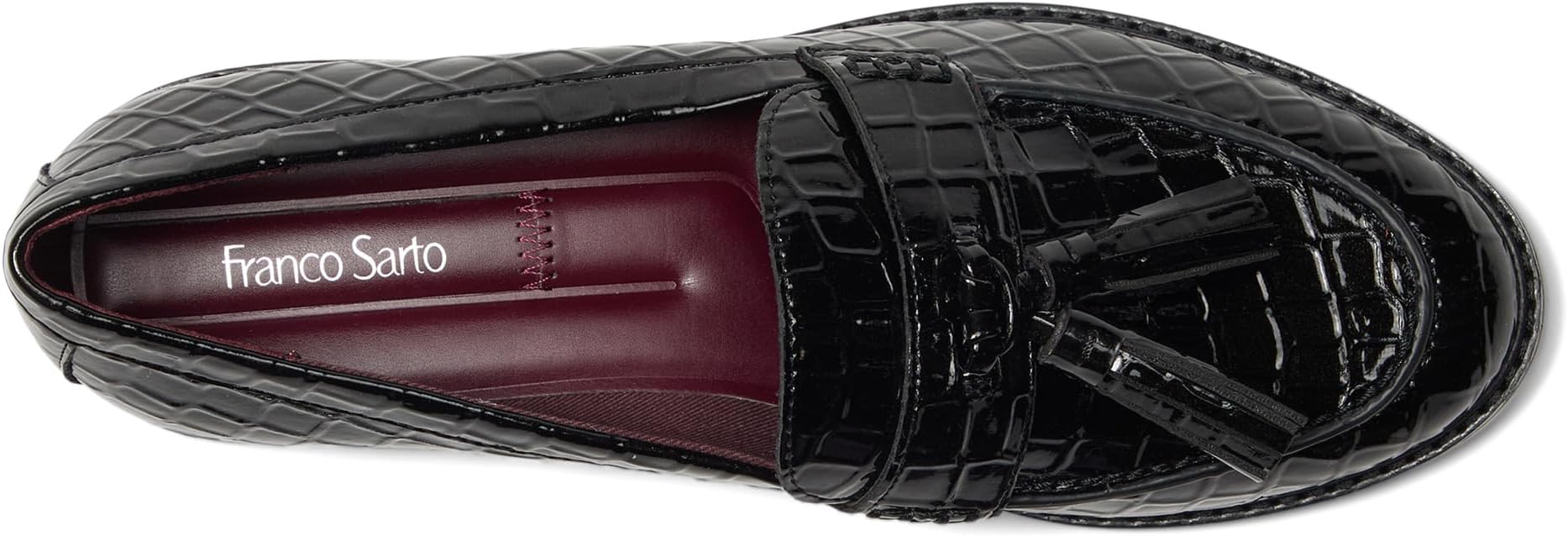 Лоферы Franco Sarto Carolyn Low Slip-ons, цвет Black Croco Faux Leather — фото 2
