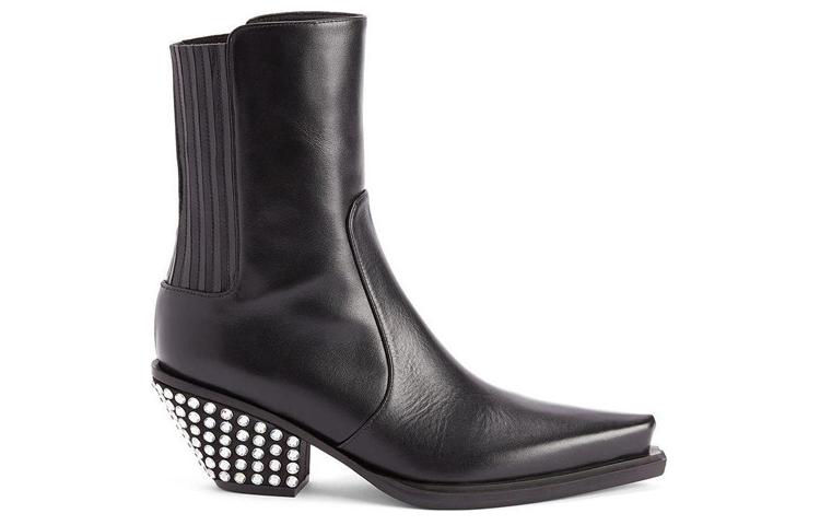 Женские черные ботильоны Yanhira 75 мм с кристаллами Giuseppe Zanotti — фото 2