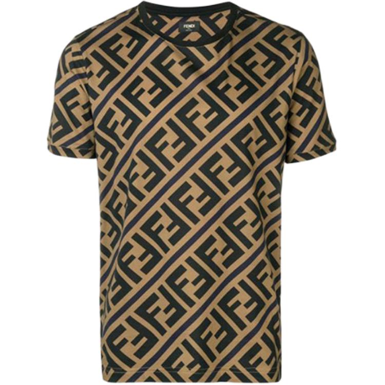 

Футболка с принтом Monogram FENDI, коричневая