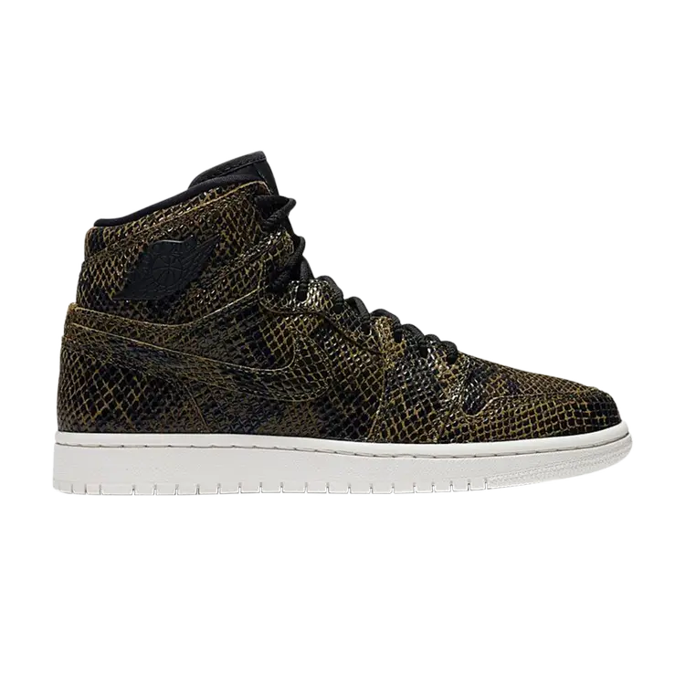 Кроссовки Air Jordan Wmns Air Jordan 1 Retro High Premium 'Snakeskin', зеленый
