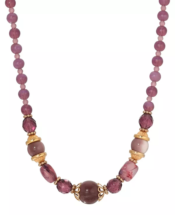 

Ожерелье из акриловых стеклянных бусин 2028, purple