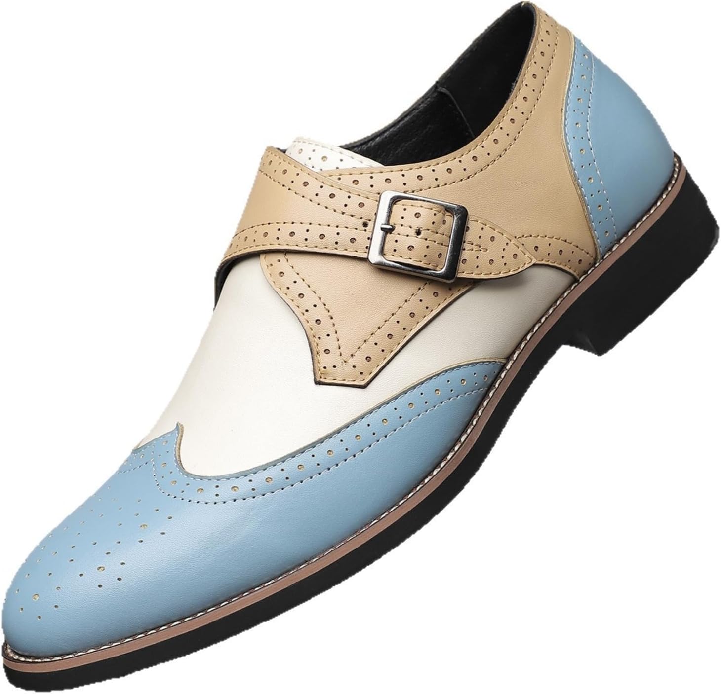 

Мужские оксфорды на платформе - броги с утопленной подошвой для делового и официального стиля Azttoztto, синий