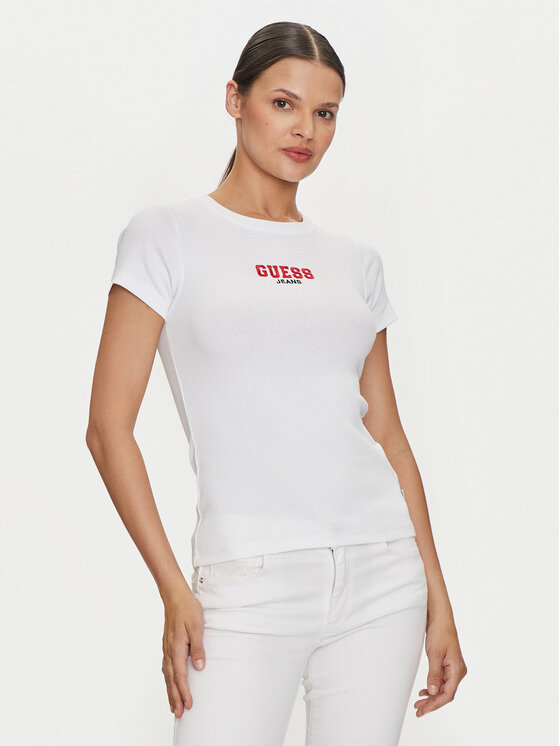 

Футболка slim fit W4YI64 KA0H1 Guess Jeans, белый