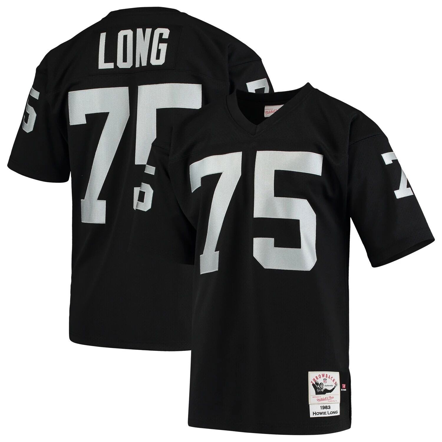 

Мужская футболка Mitchell & Ness Howie Long Black Las Vegas Raiders 1983 Authentic Throwback для игрока в отставке