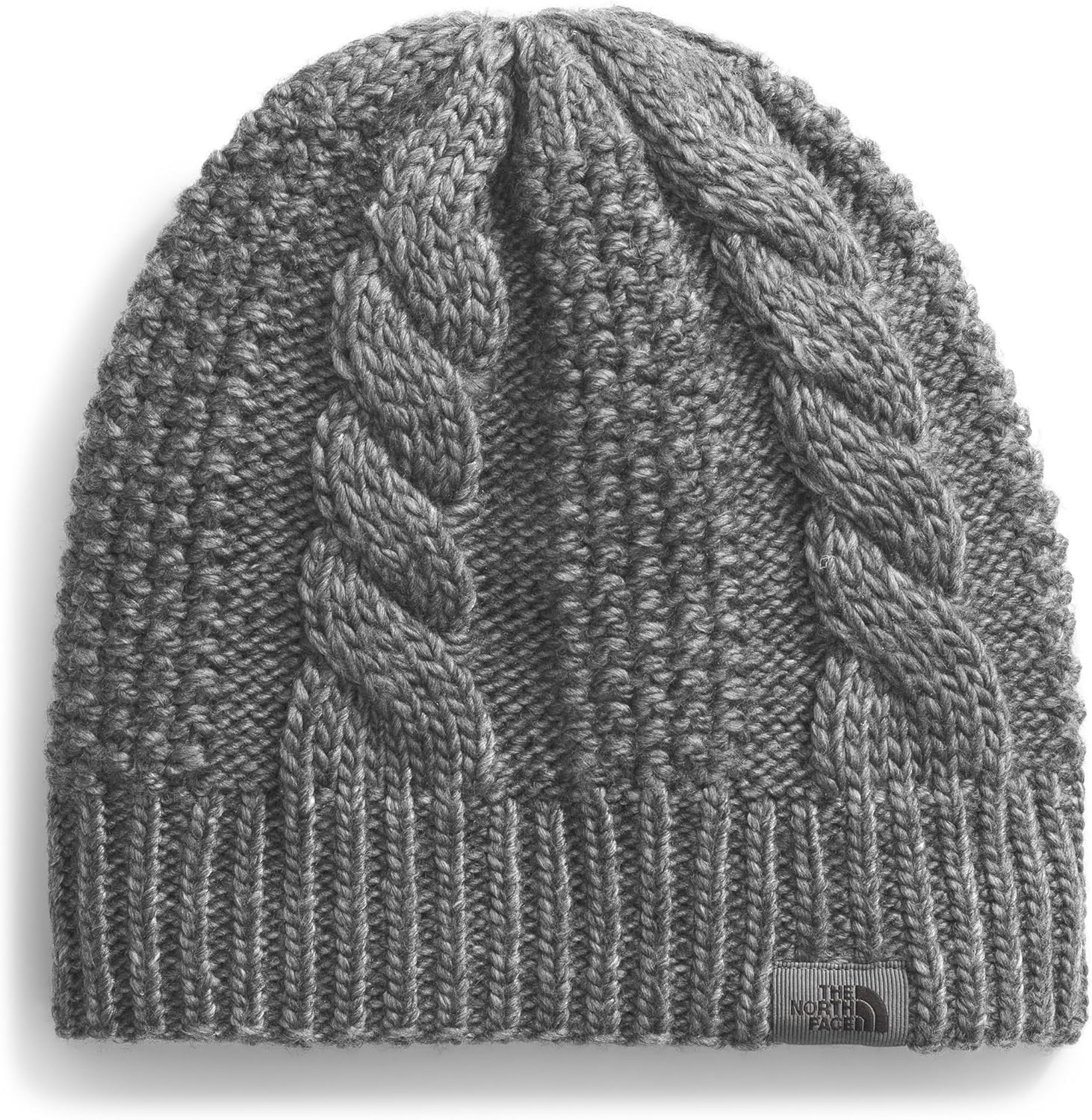 

The North Face женская шапка Oh Mega Lined Beanie | Deep Fit, с отворотом, зимняя шапка с мягкой вязкой "косичкой" и флисовой подкладкой, Tnf Medium Grey Heather