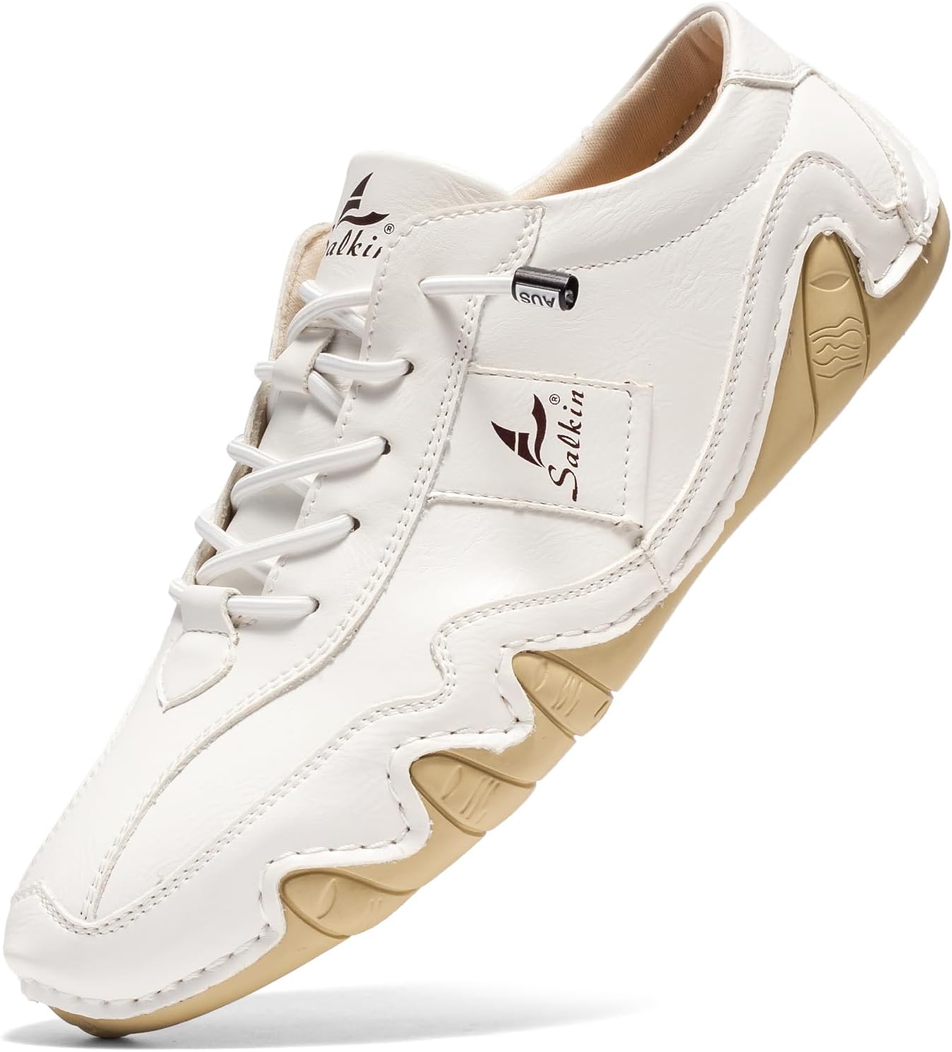 

Мужские обувь для вождения и прогулок, легкие повседневные слипоны, комфортные дышащие кроссовки Abborora, белый