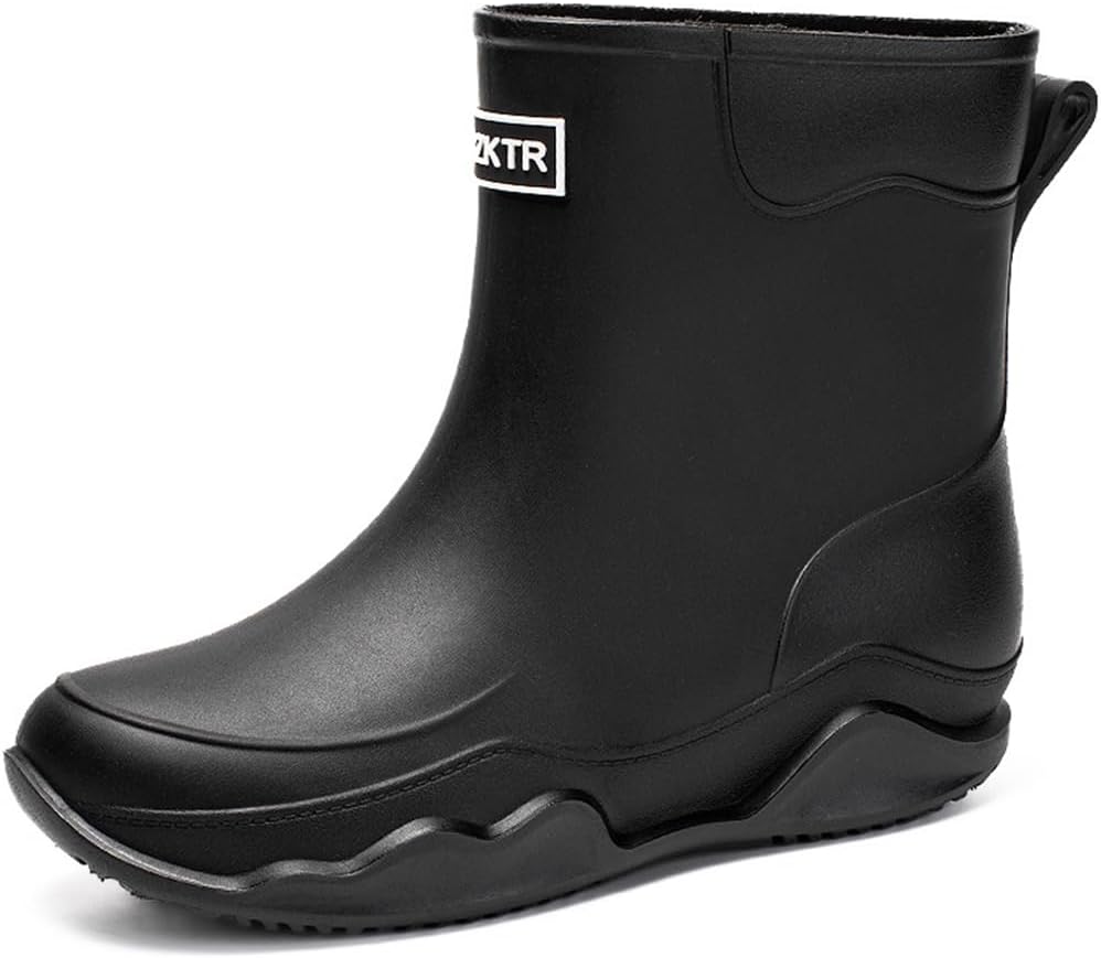 

Женские и мужские дождевые ботинки Rojeam, водонепроницаемые ботинки для сада и прогулок на открытом воздухе, черный