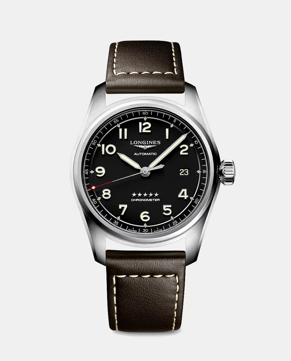 

Longines Spirit L38104530 Автоматические коричневые кожаные мужские часы, темно-коричневый