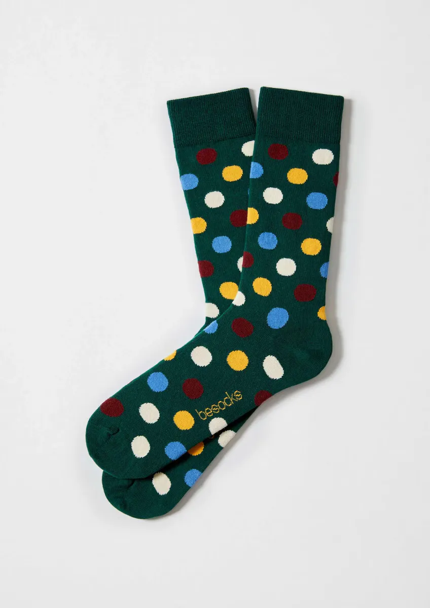 

Унисекс зеленые высокие носки из органического хлопка Besocks, зеленый