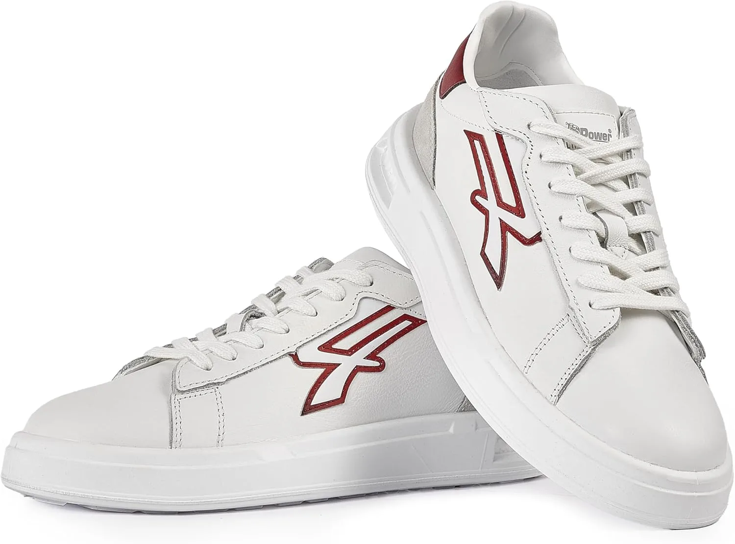 U-Power Urban Lifestyle Lilas White Red Beige Мягкие кожаные спортивные повседневные кроссовки с нескользящей подошвой и вставкой Infinergy, идеально подходят для повседневного использования U Power, белый/красный/бежевый — фото 4
