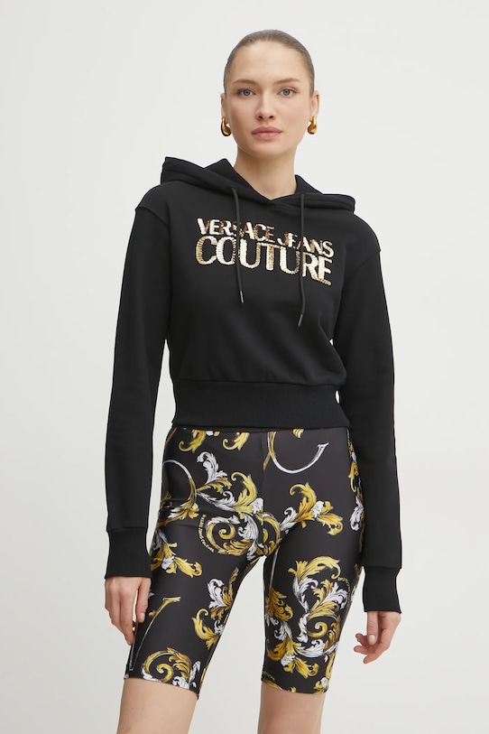 

Хлопковая толстовка Versace Jeans Couture, черный