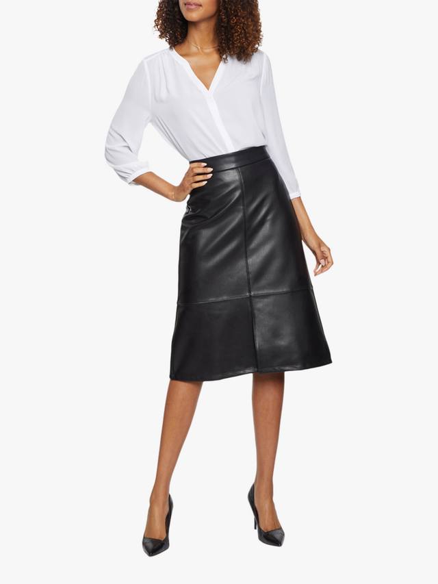 

Юбка-трапеция из искусственной кожи NYDJ, Black