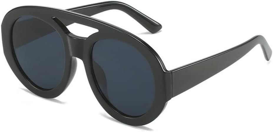 

Круглые солнцезащитные очки большого размера для женщин, овальные солнцезащитные очки для мужчин, винтажные солнцезащитные очки для женщин с защитой от УФ-излучения UV400 XLUMIO, Black