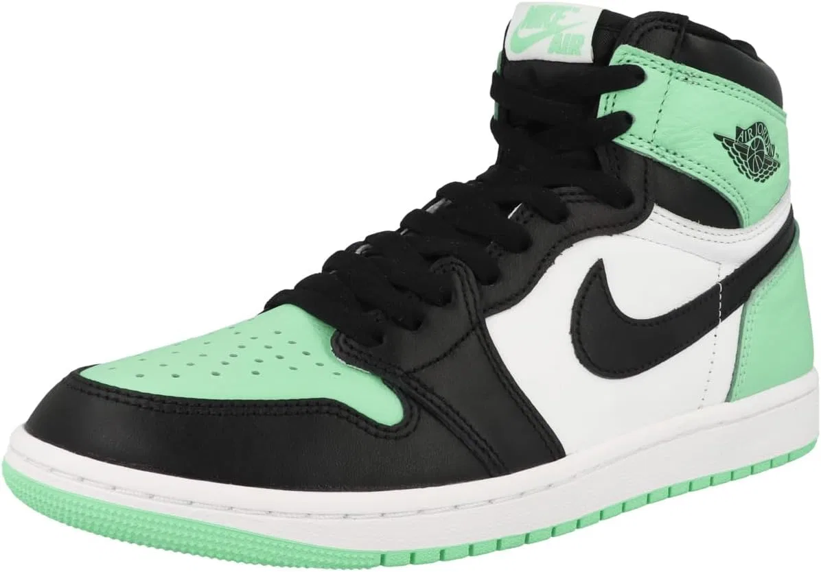 Кроссовки мужские Nike Air Jordan 1 Retro High OG, цвет White/Black/Green Glow — фото 4