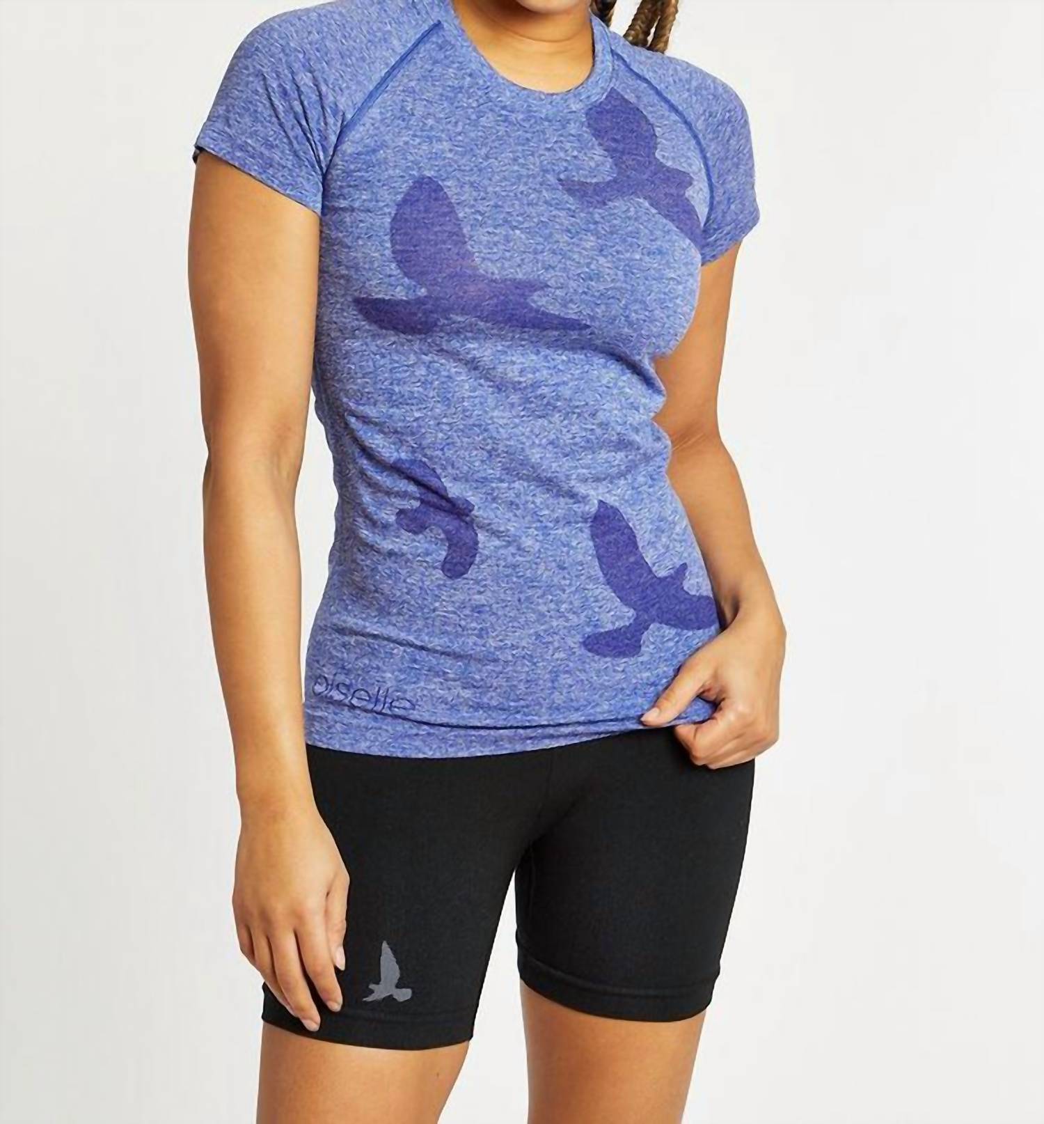 

Женская рубашка Flyte с коротким рукавом цвета лазурит Oiselle, цвет lapis