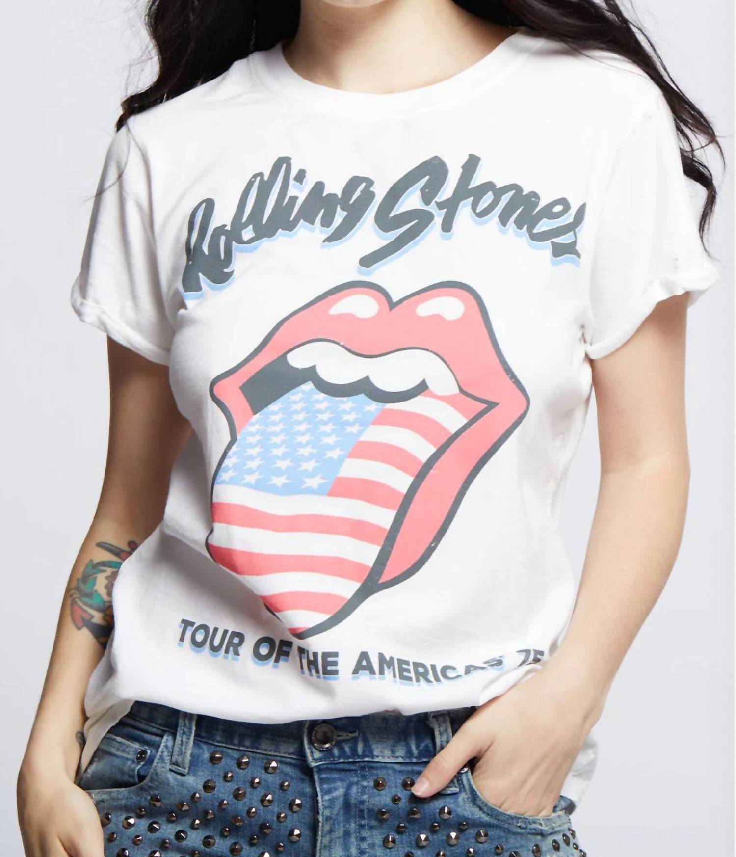 

Футболка Rolling Stones Tour белая Recycled Karma