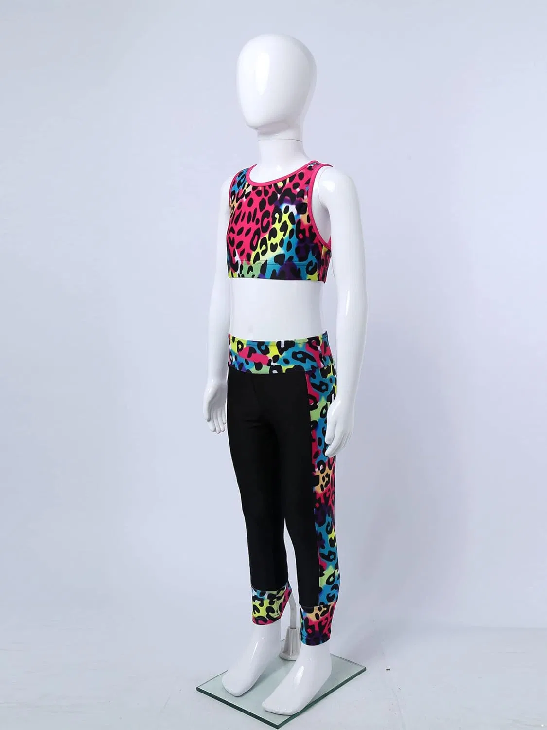 Детский спортивный комплект из топа и леггинсов Moggemol, 2 предмета, Leopard a — фото 3