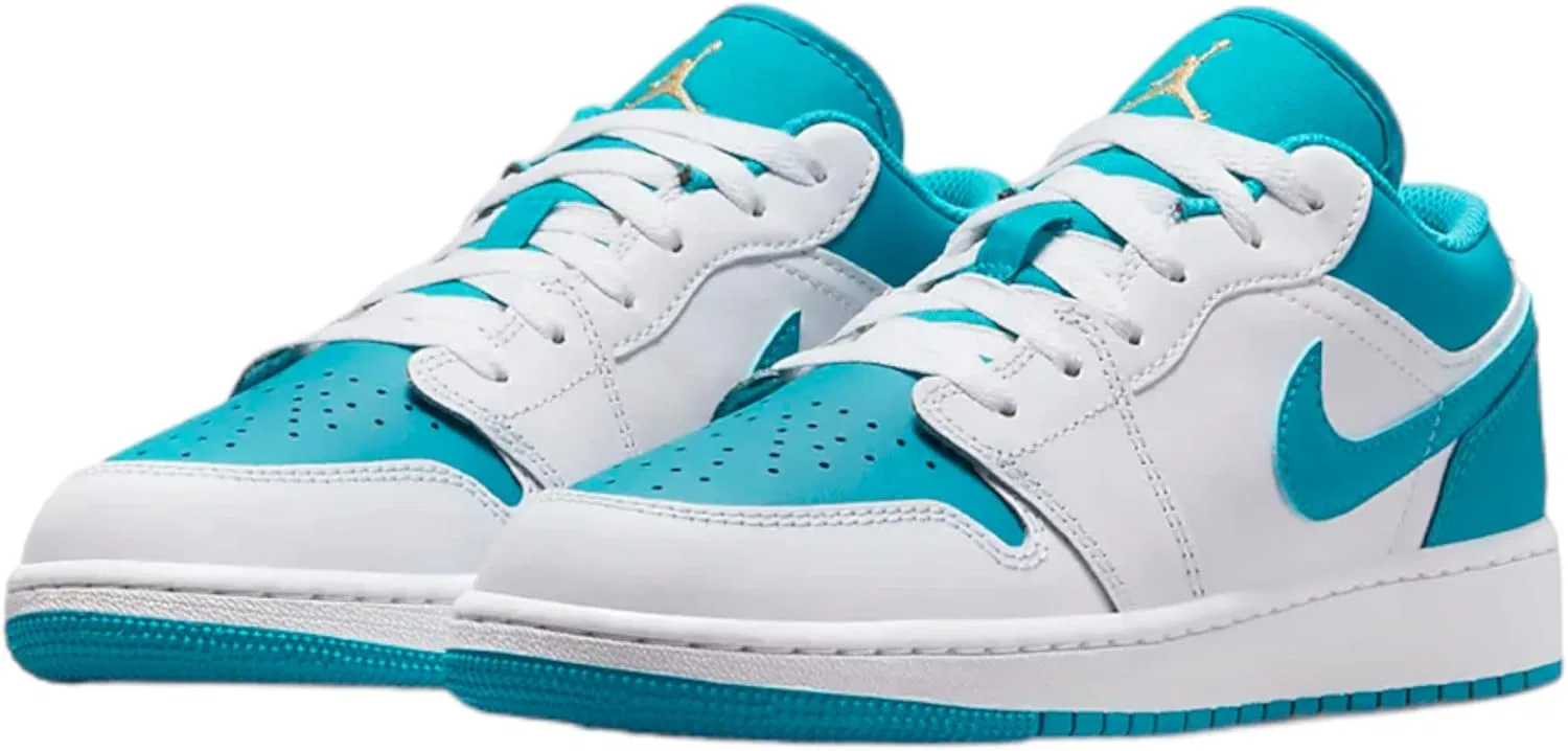 Кроссовки Nike Air Jordan 1 Low, детские, цвет White Celestial Gold Aquatone — фото 3