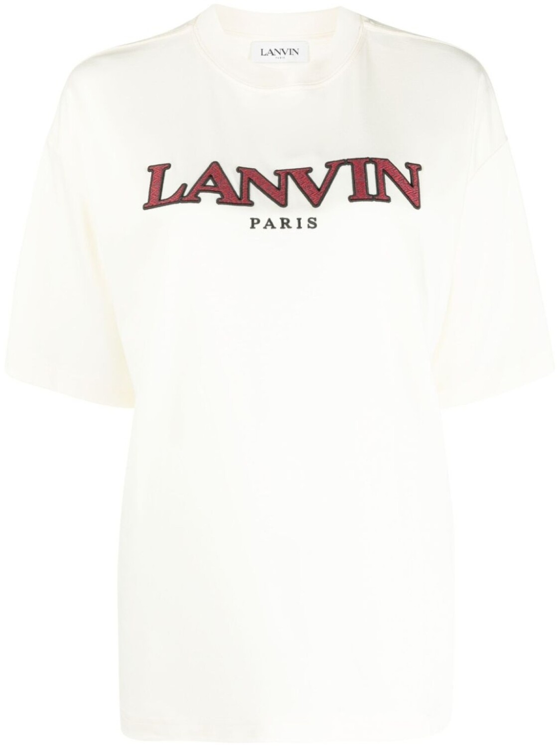 

Lanvin футболка с вышитым логотипом, нейтральный цвет