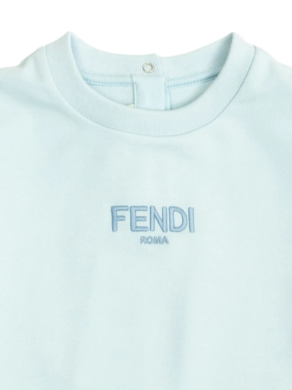Свитер с вышитым логотипом Fendi Kids, синий — фото 3