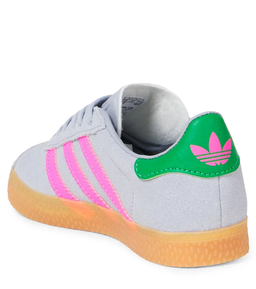 Замшевые кроссовки Gazelle с кожаной отделкой Adidas Originals Kids, серый — фото 3