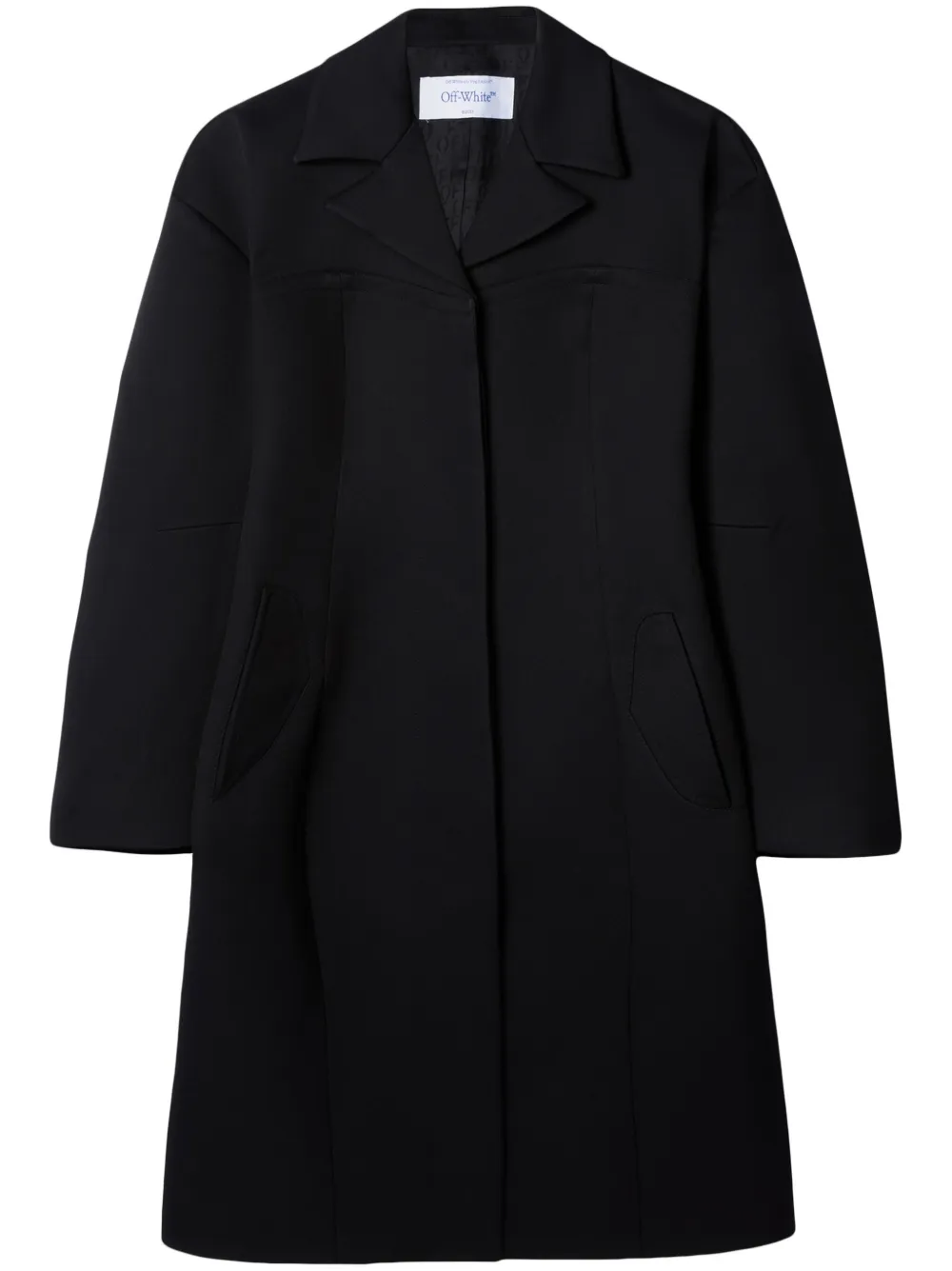 

Однобортное пальто Round Techno Gab OFF-WHITE, черный