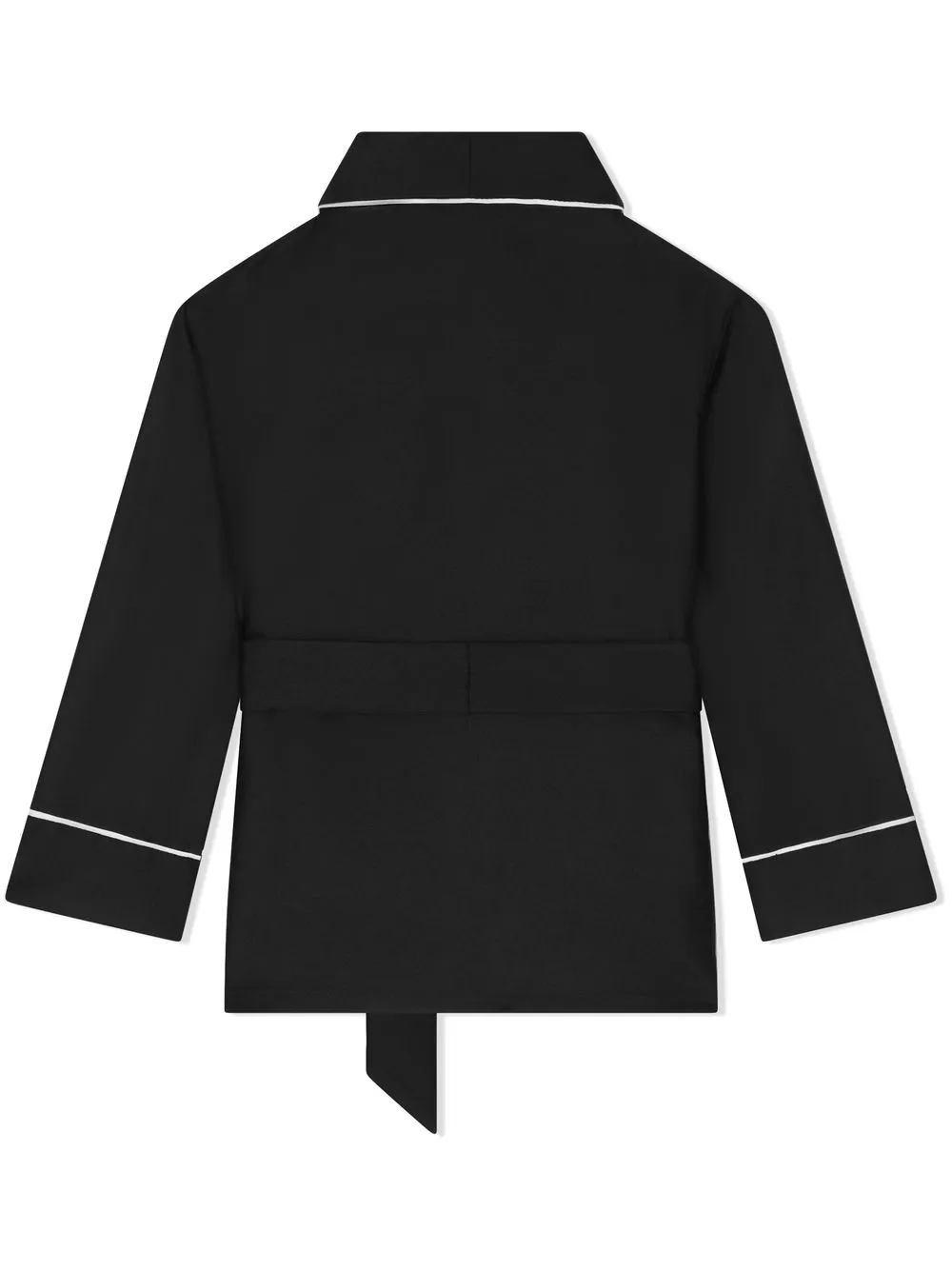 Шелковая пижамная рубашка с поясом Dolce & Gabbana Kids, черный — фото 2