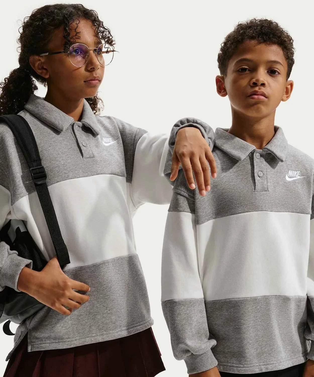 Регби-рубашка Nike Sportswear Club для детей, френч-терри, темно-серый