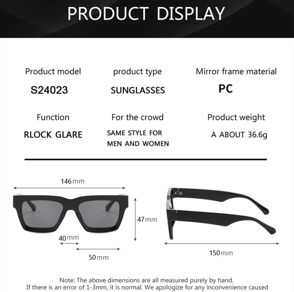 

Солнцезащитные очки в стиле ретро, ​​маленькие квадратные, для мужчин и женщин, винтажные, популярные, с защитой от УФ-излучения UV400 MTZJH, Black Grey Blue