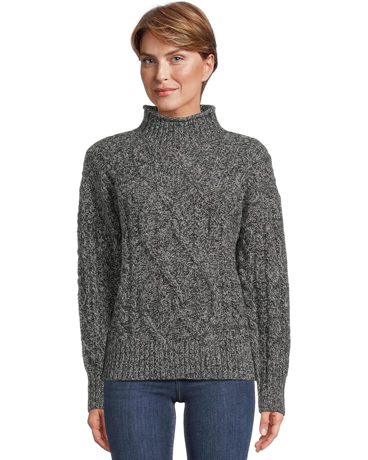 

Свитер L.L.Bean 1912 Heritage Wool Blend Mock Neck Sweater, цвет Charcoal Marl