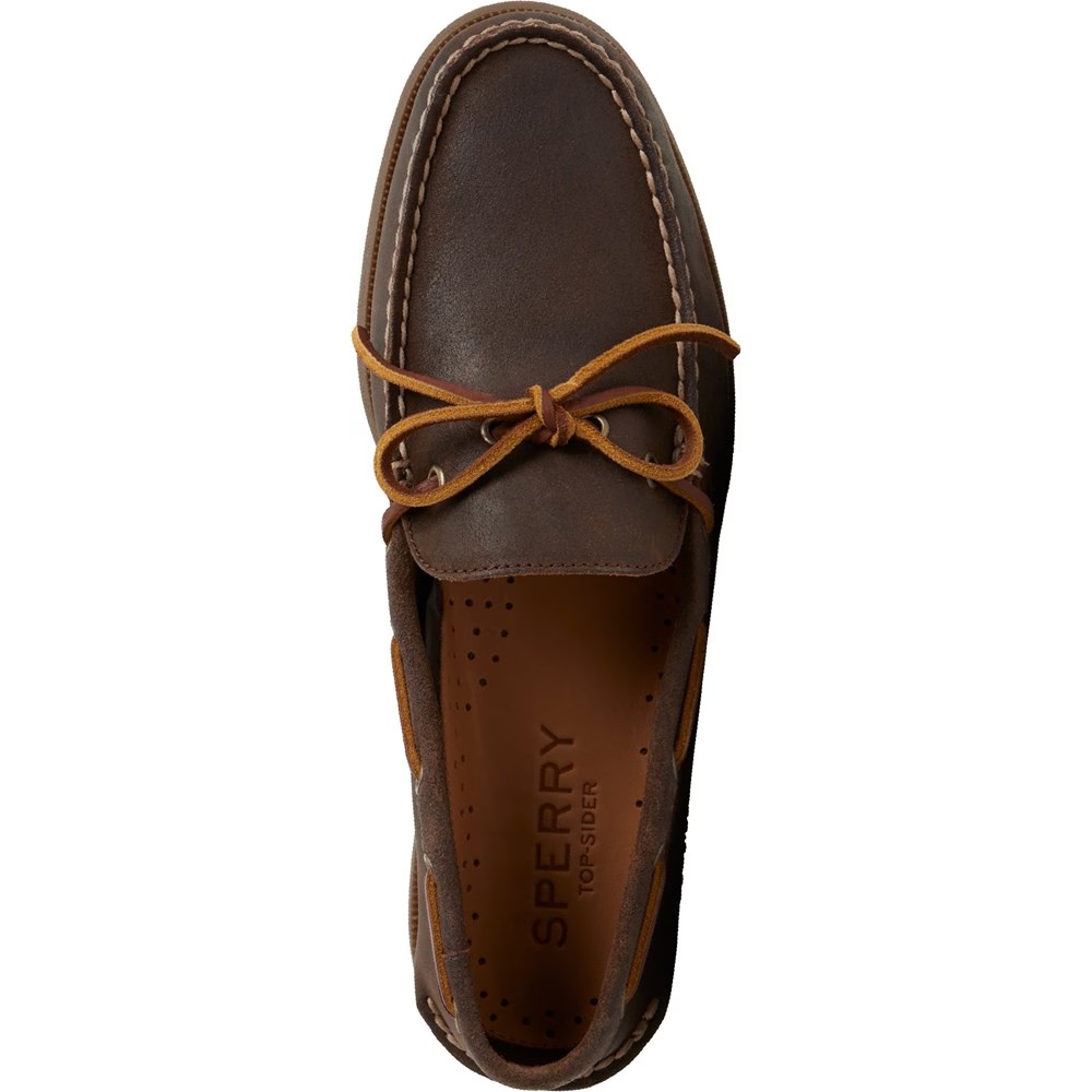 Подлинные оригинальные кожаные туфли-лодочки с одним глазом Sperry, коричневый — фото 4