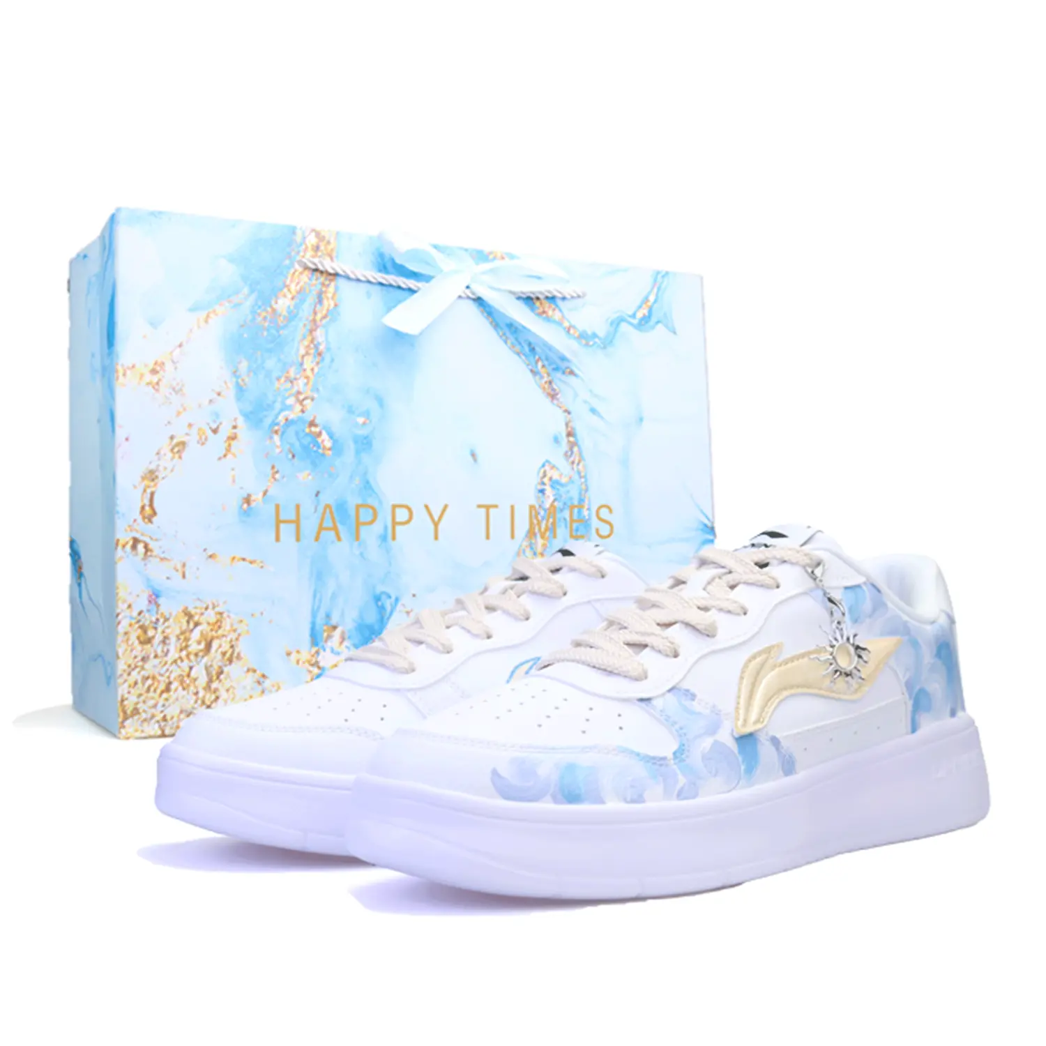 

LINING Лининг Понтон Боутс нескользящие, износостойкие, легкие низкие кеды унисекс синий - синий, в подвесном стиле, цвет Blue, Shopping Bag Pendant Style