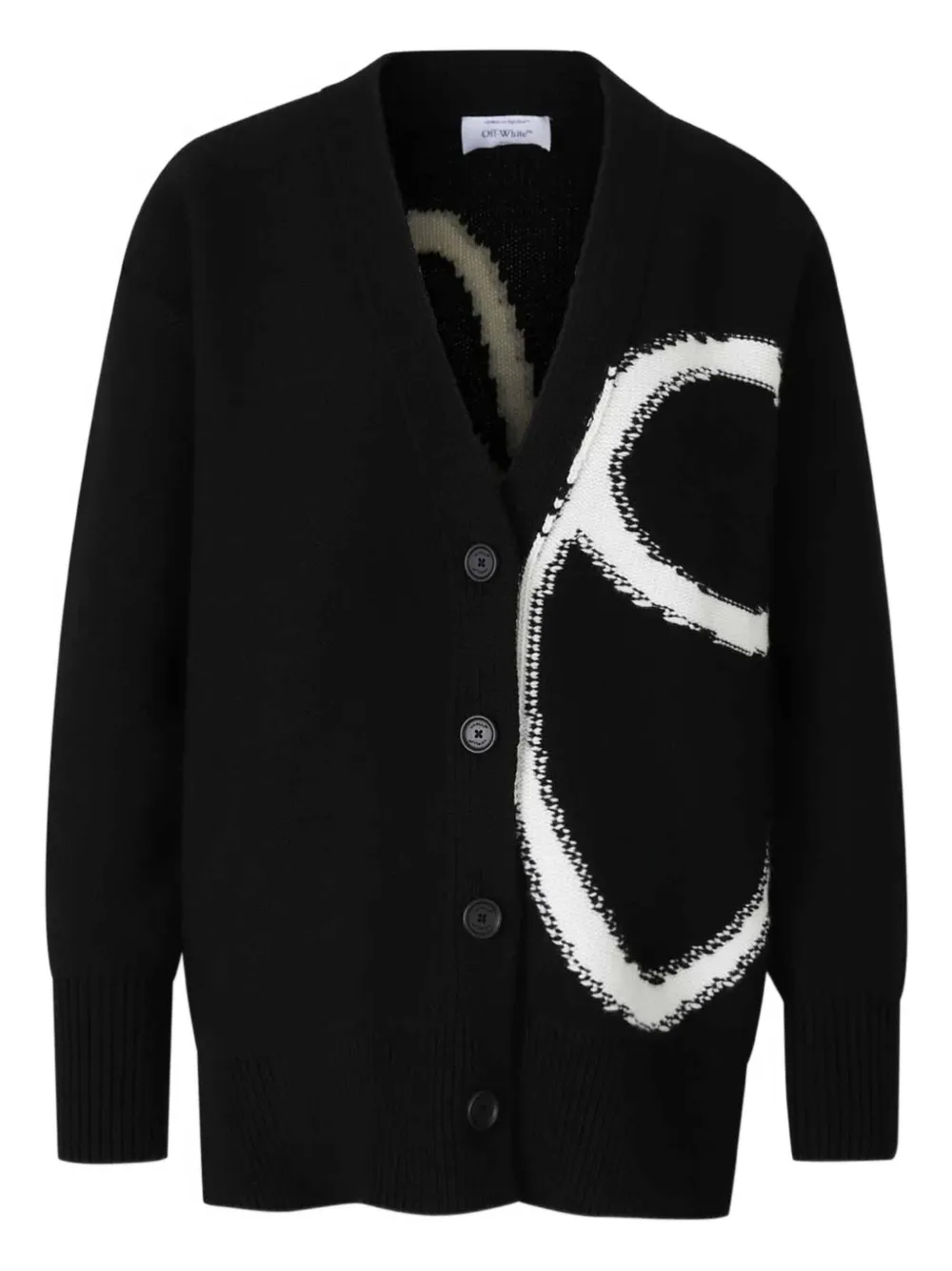 

Кардиган с интарсией OFF-WHITE, черный