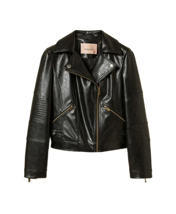 

Куртка-Косуха из искусственной кожи Twinset, черный