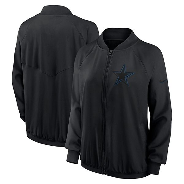 Женская черная куртка Dallas Cowboys с рукавом реглан на молнии Nike — фото 2