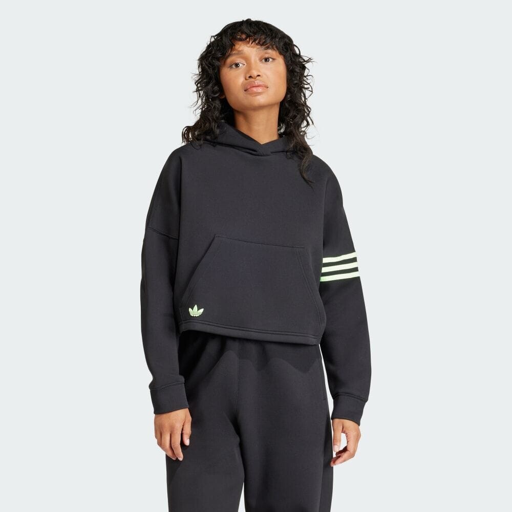 

Толстовка Adidas NEUCLASSICS hoodie, цвет Black/Green Spark