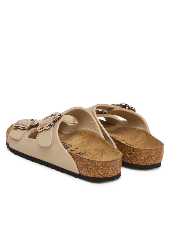Пантолеты Arizona Flower Buckle Kids 1030419 S Birkenstock, бежевый — фото 3