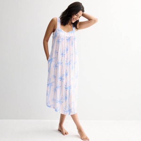

Женская ночная сорочка chemise Croft & Barrow, цвет calm palm stripe pink