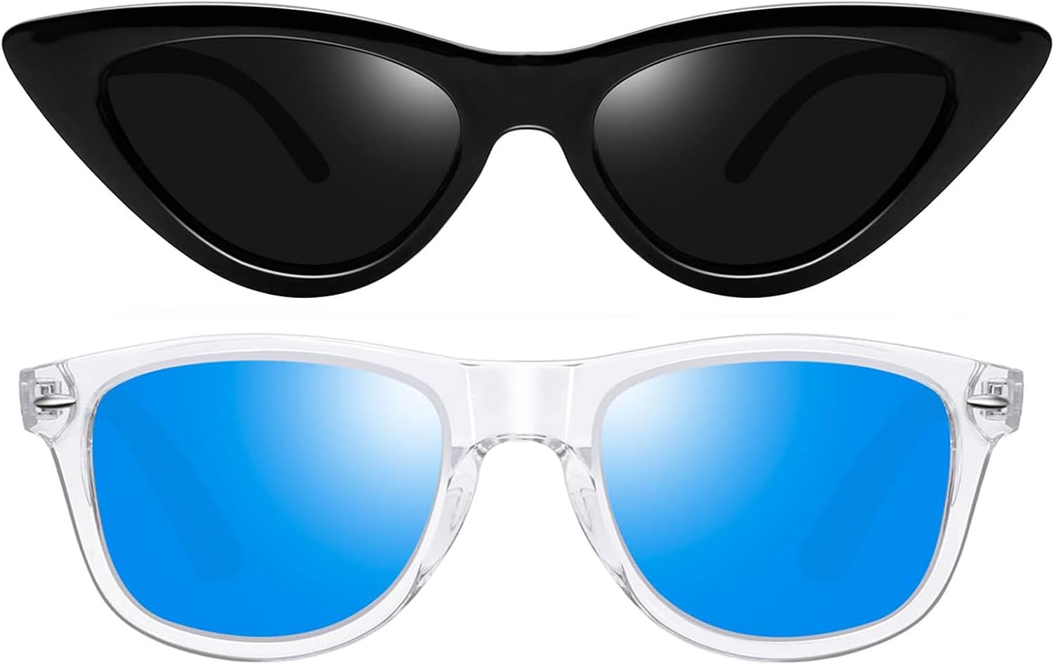 

Комплект солнцезащитных очков Joopin Pointy Cateye & Square Blue, дизайнерские массивные солнцезащитные очки с УФ-защитой и поляризованными линзами для женщин и мужчин, для отдыха и вечеринок