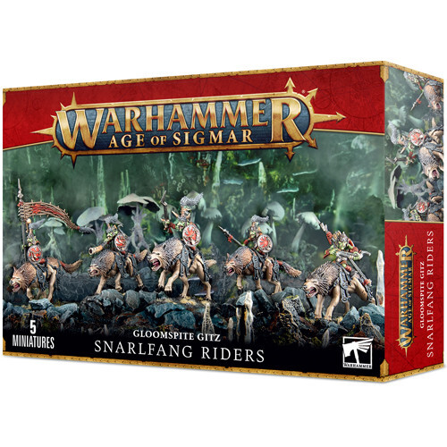 

Миниатюра Games Workshop Warhammer Age of Sigmar: Gloomspite Gitz - Snarlfang Riders