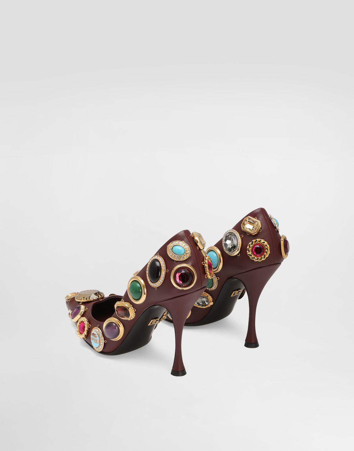 Туфли-лодочки с вышивкой из камней Dolce & Gabbana, мультиколор — фото 3