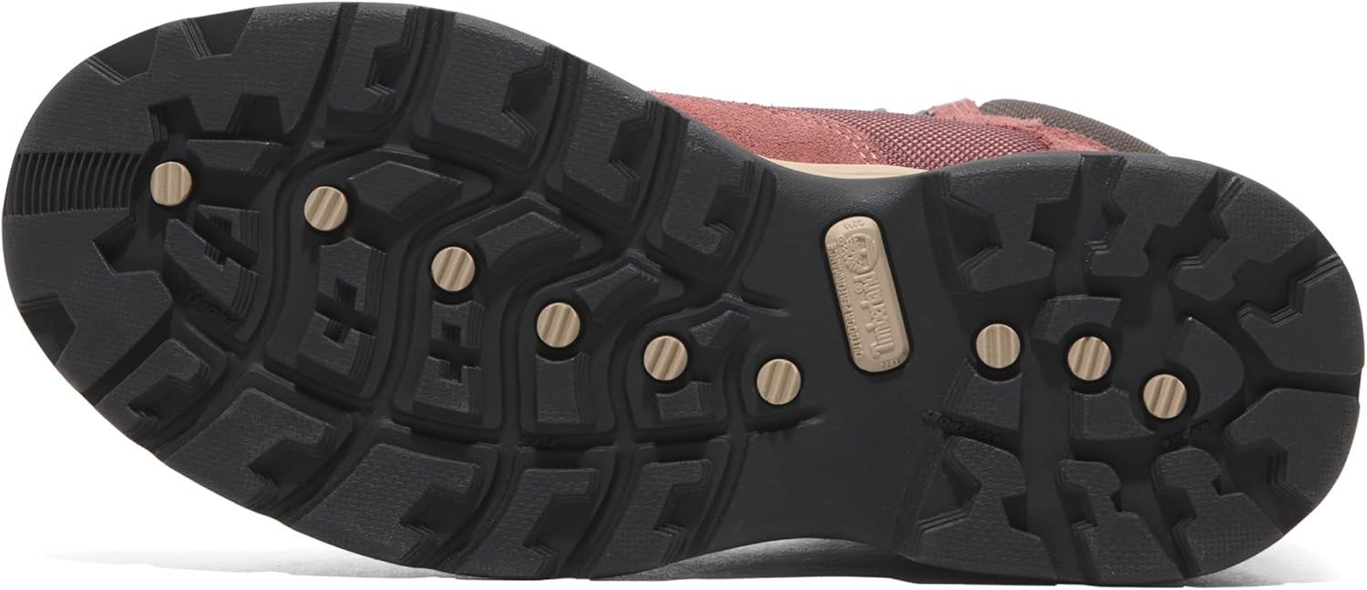 Женские белые водонепроницаемые походные ботинки Timberland Ledge Mid со шнуровкой, Red Suede — фото 2