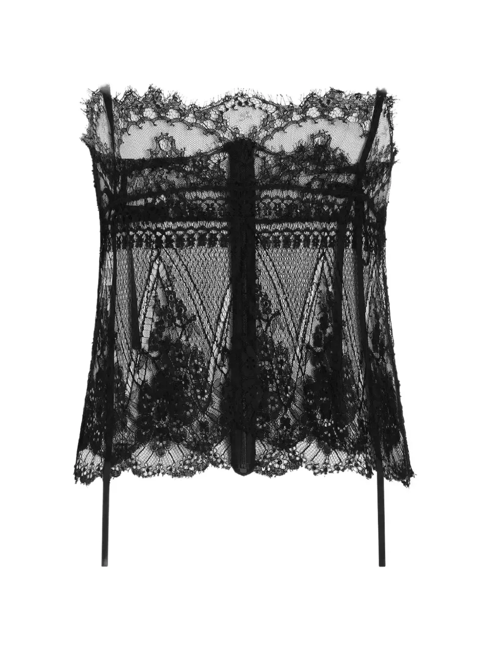 Топ с кружевными завязками Dolce & Gabbana, черный