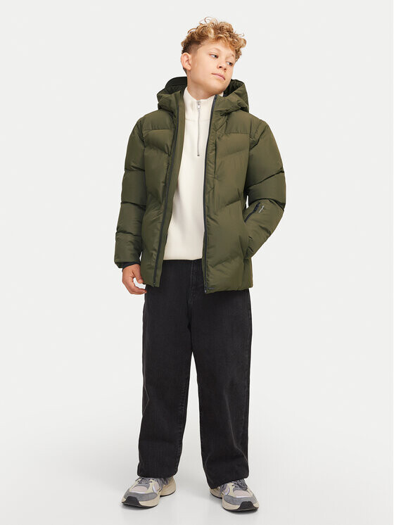 Пуховик стандартного кроя Jack&Jones Junior, зеленый — фото 2