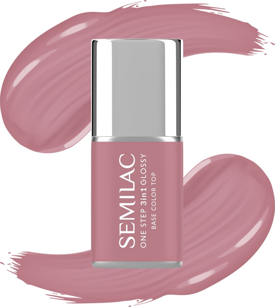 

УФ-лак для ногтей Semilac 3in1 UV-Nagellack Glossy Earth Pink
