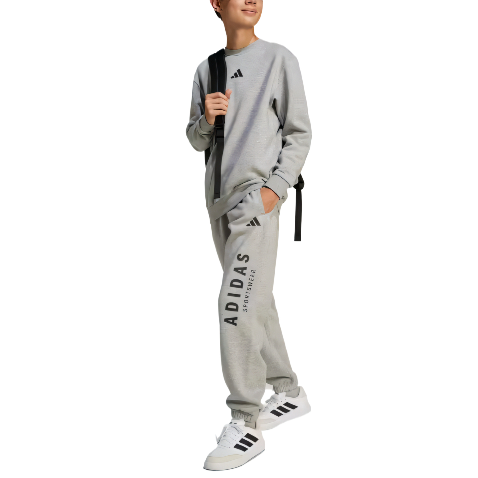 Свитшот All Szn Kids' Adidas, светло-серый — фото 3