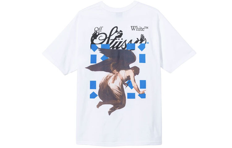 Футболка Off-white X унисекс белая Stussy, белый — фото 2