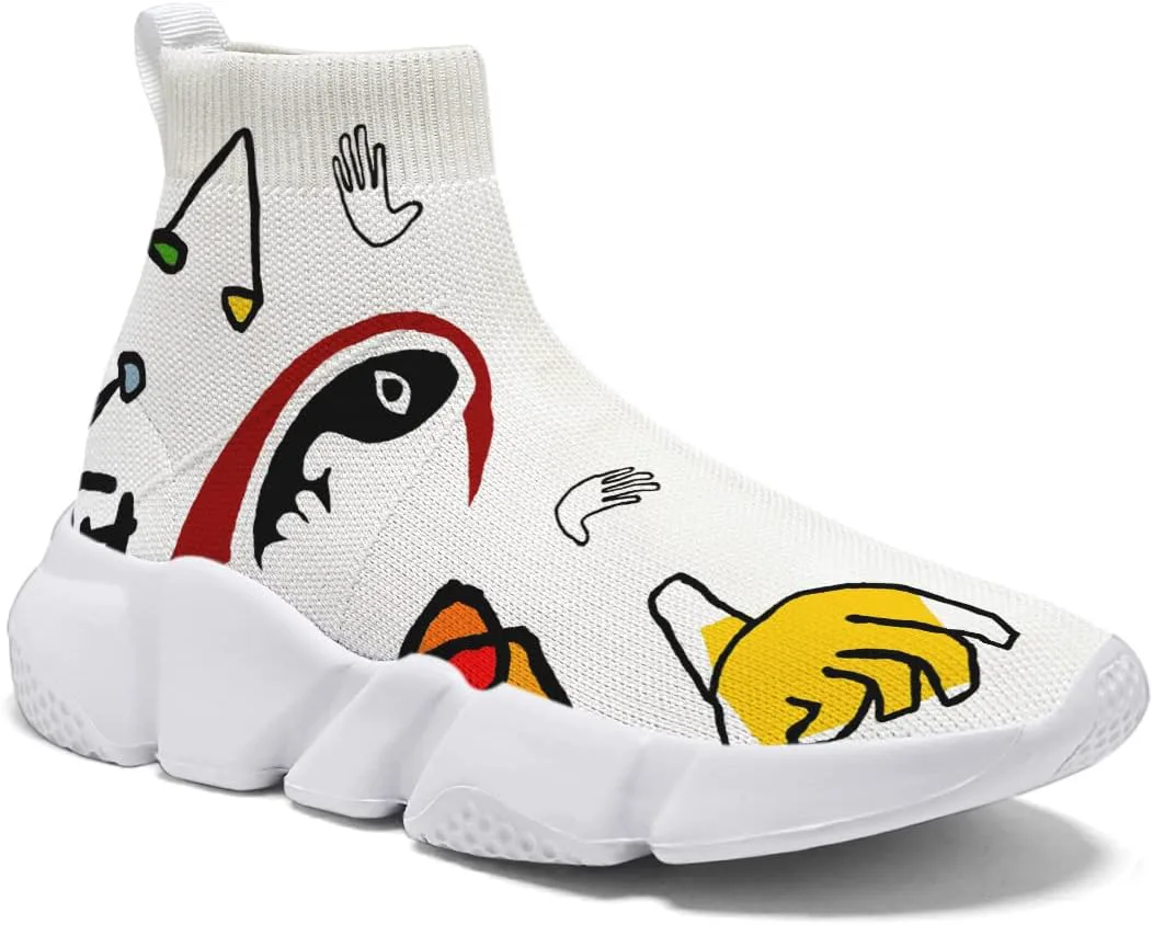 

Мужская модная обувь-граффити - кроссовки большого размера, абстрактные арт-носки для женщин Hetios